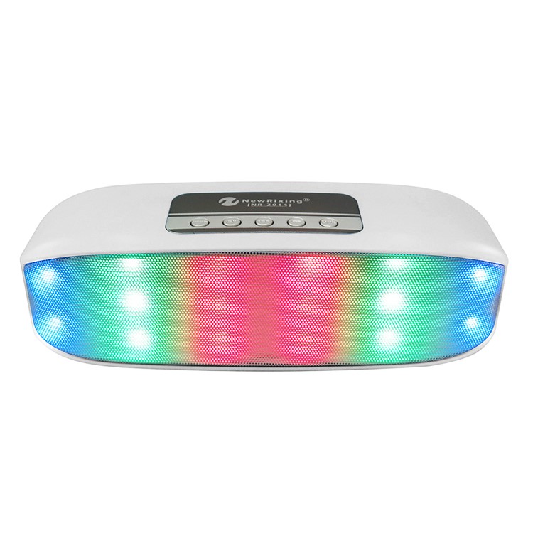 

NR2014 LED Color Light Double Speaker Wireless Bluetooth Speaker Support TF Card with Mic - White, iPhone X