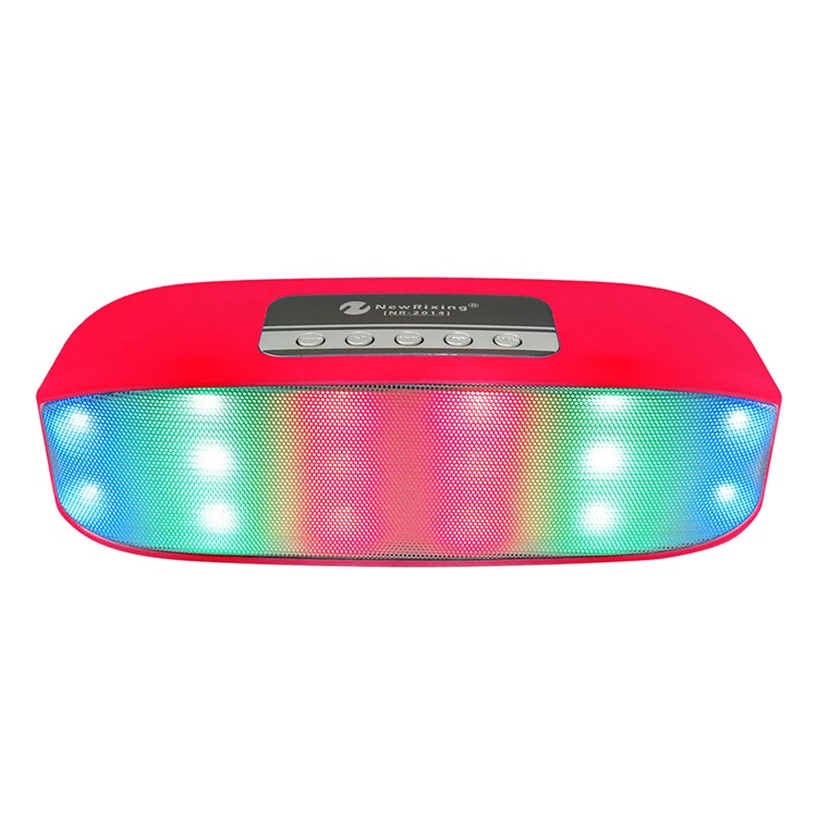 

NR2014 LED Color Light Double Speaker Wireless Bluetooth Speaker Aux-in with Mic - Red, iPhone X