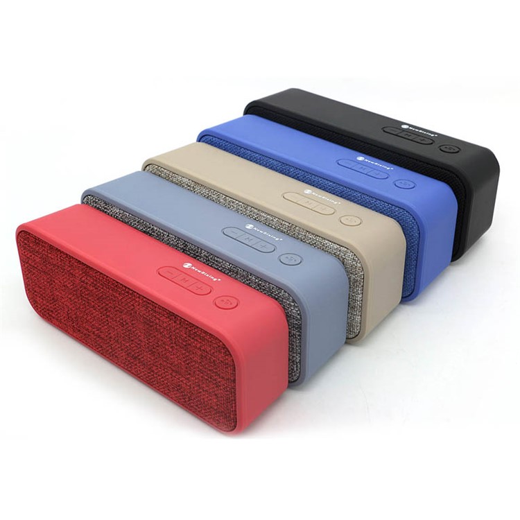 NR2016 Cloth Coated Double Speaker Outdoor Bluetooth Speaker with Mic - Black-2