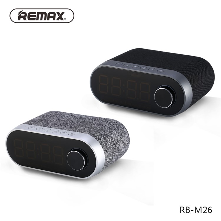 REMAX M26 Bluetooth Speaker with Alarm Clock Support FM/TF Card/Aux-in/U Disk - Black-2