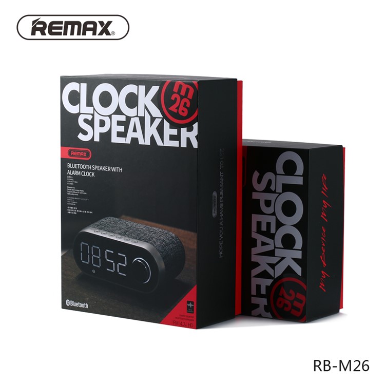 REMAX M26 Bluetooth Speaker with Alarm Clock Support FM/TF Card/Aux-in/U Disk - Black-4