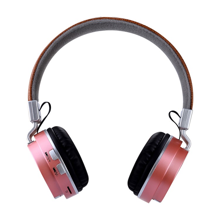 BTH-858 Foldable Over-ear Bluetooth 4.2 Earphone with TF Card Slot/Aux-in - Rose Gold-2