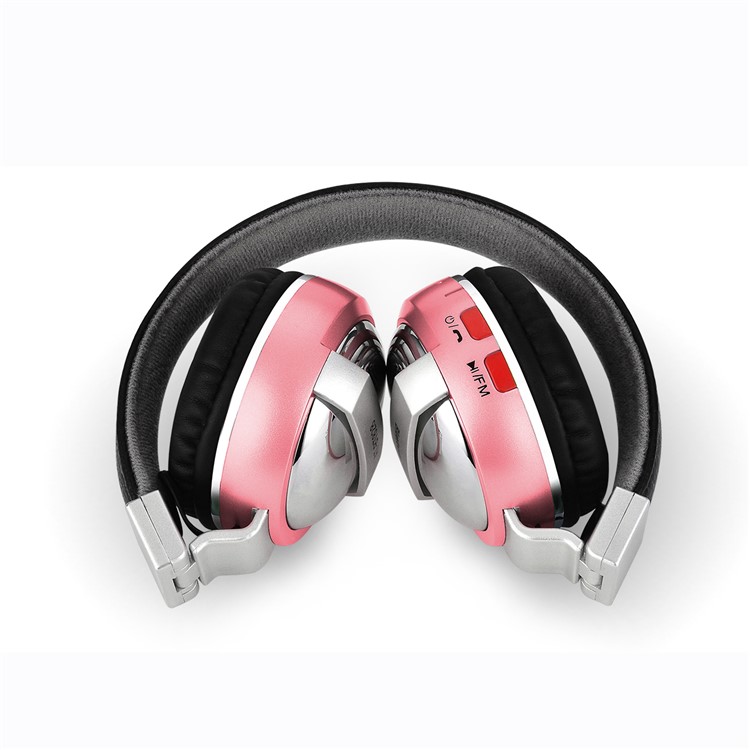 BTH-868 Foldable Over-ear Bluetooth 4.2 Earphone with TF Card Slot/Aux-in - Pink-3