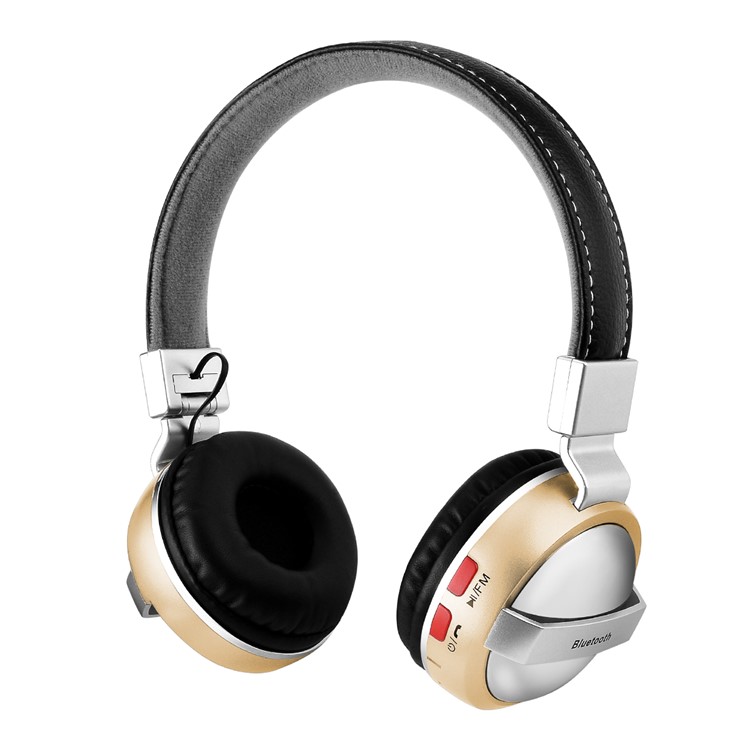 BTH-868 Fone De Ouvido Bluetooth Com Fecho De Ouvido Com Fecho De Cartão TF / Aux-in - Ouro-1