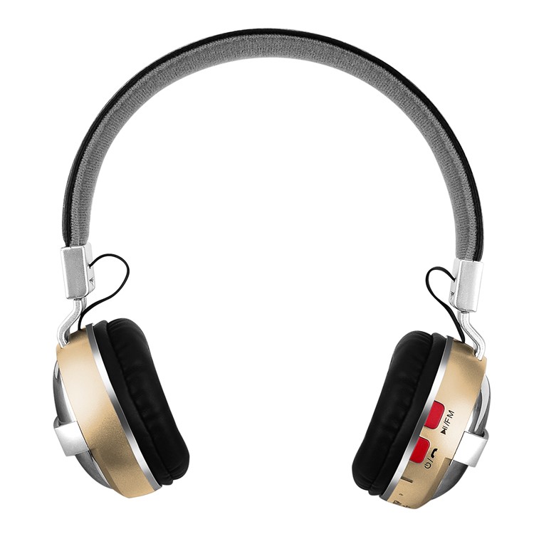 BTH-868 Fone De Ouvido Bluetooth Com Fecho De Ouvido Com Fecho De Cartão TF / Aux-in - Ouro-2