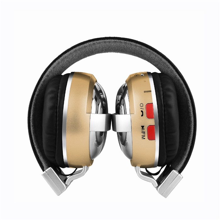 BTH-868 Fone De Ouvido Bluetooth Com Fecho De Ouvido Com Fecho De Cartão TF / Aux-in - Ouro-4