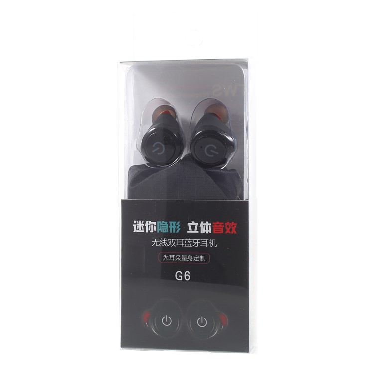 TWS G6 Double Stereo Wireless Bluetooth Mini In-ear Headphone - Black-7