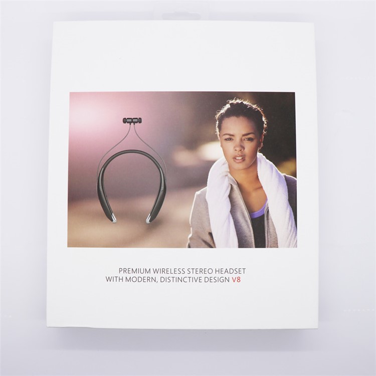 V8 Bluetooth 4.1 In-ear Sports Magnetic Neckband Earphone with Microphone - Black-4