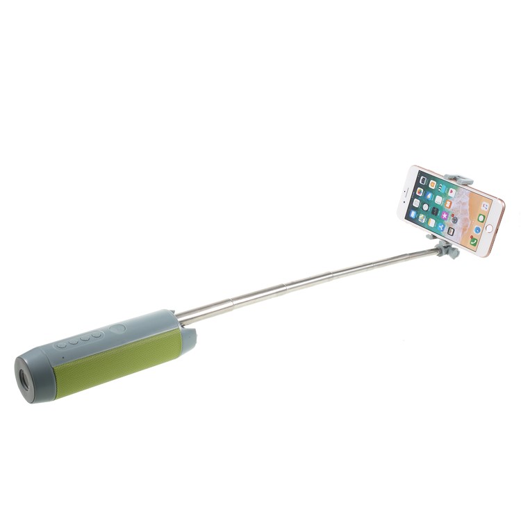 Multi-function Bluetooth Selfie Stick + Bluetooth Speaker + Portable Power Bank + Phone Holder - Green-1