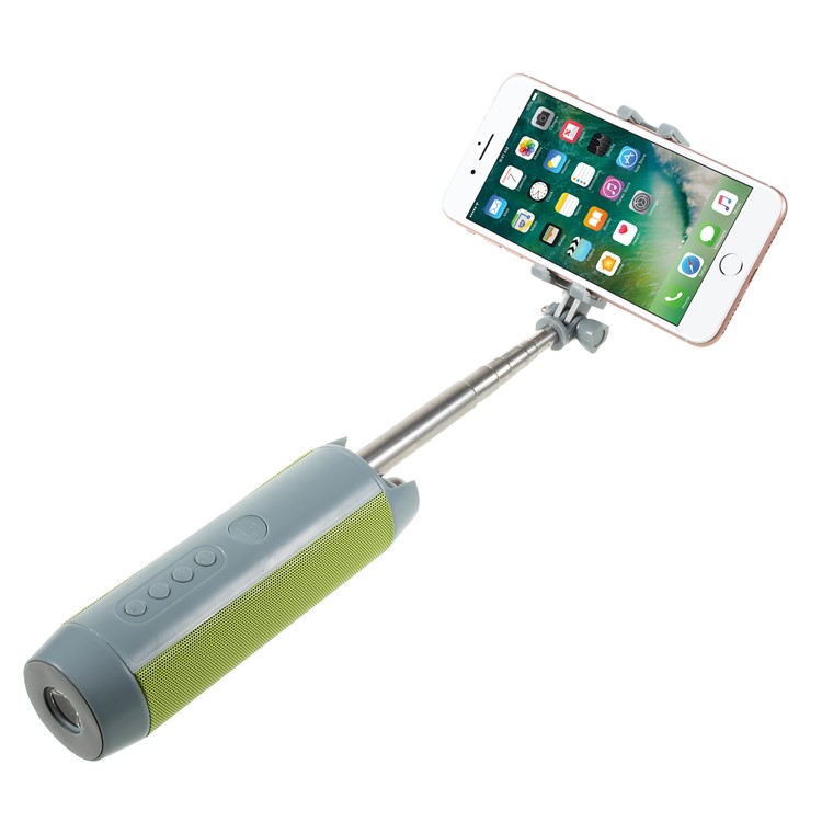Multi-function Bluetooth Selfie Stick + Bluetooth Speaker + Portable Power Bank + Phone Holder - Green-7