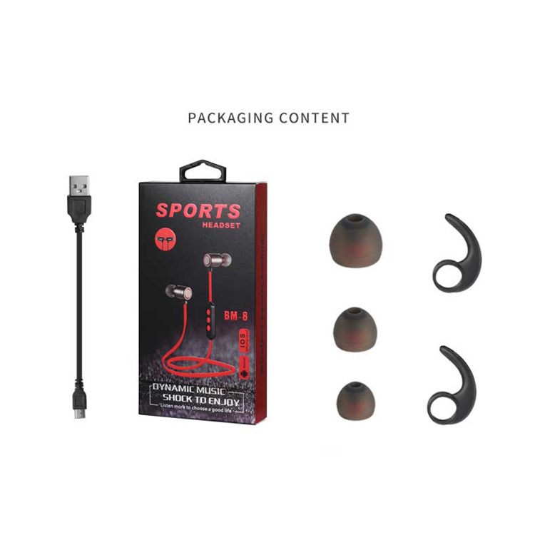 Portable Magnetic Wireless Bluetooth 4.1 Sports Earphone with Mic - Black-3