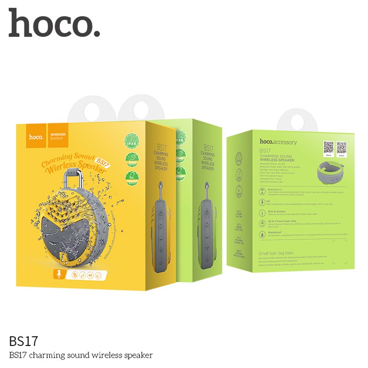 HOCO BS17 Charming Sound Wireless Bluetooth Speaker with Mic Support TF Card - Yellow-4