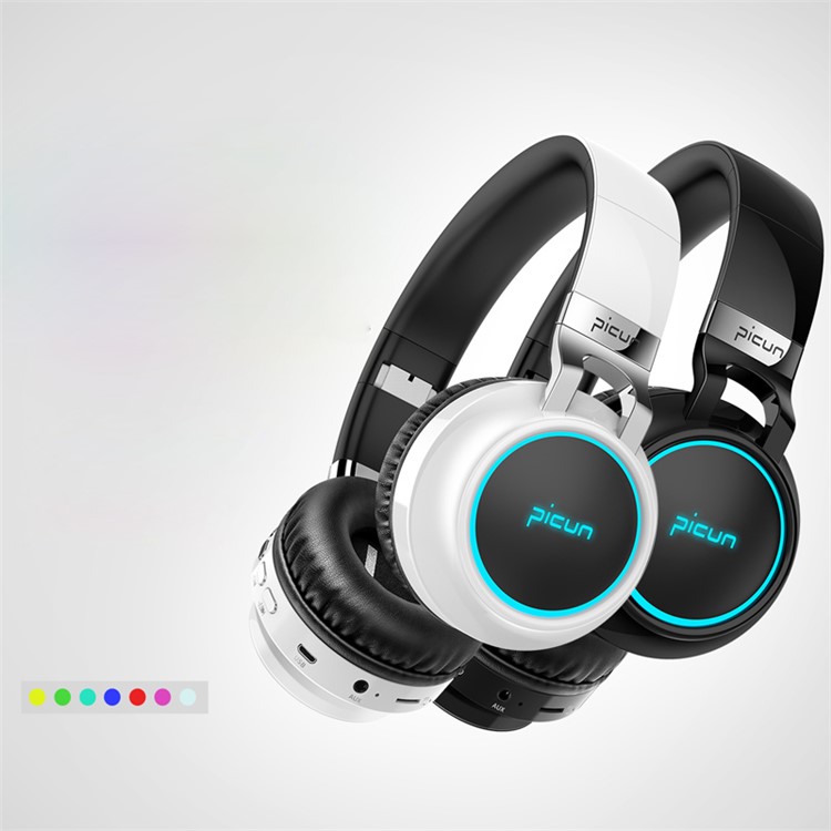 PICUN P60 LED Over-ear Bluetooth V4.1 Headset Support AUX-in / FM / TF ...
