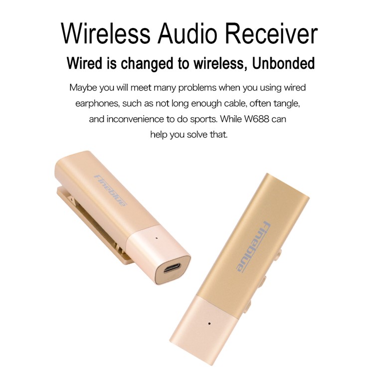 FINEBLUE W688 Collar Clip-on Bluetooth Earphone with 3.5mm Jack - Gold-5