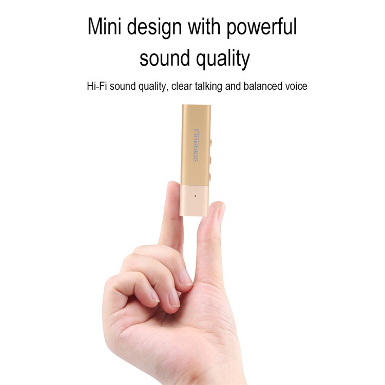 FINEBLUE W688 Collar Clip-on Bluetooth Earphone with 3.5mm Jack - Gold-7