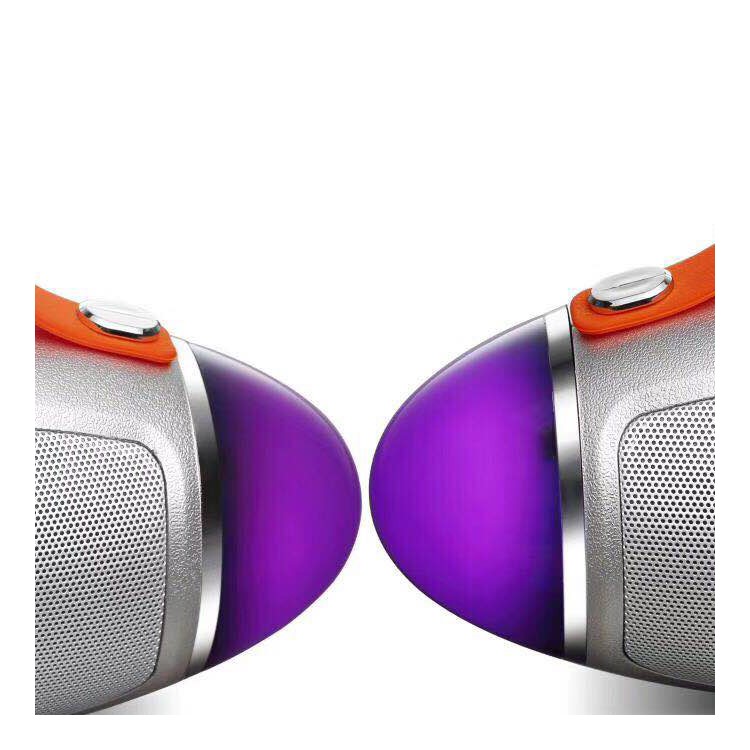 H7 Rugby Shape LED Double Speakers Wireless Bluetooth Speaker Support TF Card/Aux-in - Silver-3