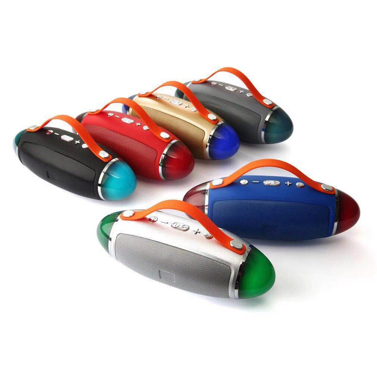 H7 Rugby Shape LED Double Speakers Wireless Bluetooth Speaker Support TF Card/Aux-in - Silver-6