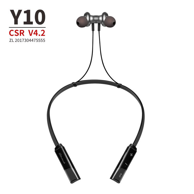 CSR8635 V4.2 Sports Stereo Wireless Magnetic Bluetooth Earphone with Microphone - Black-2