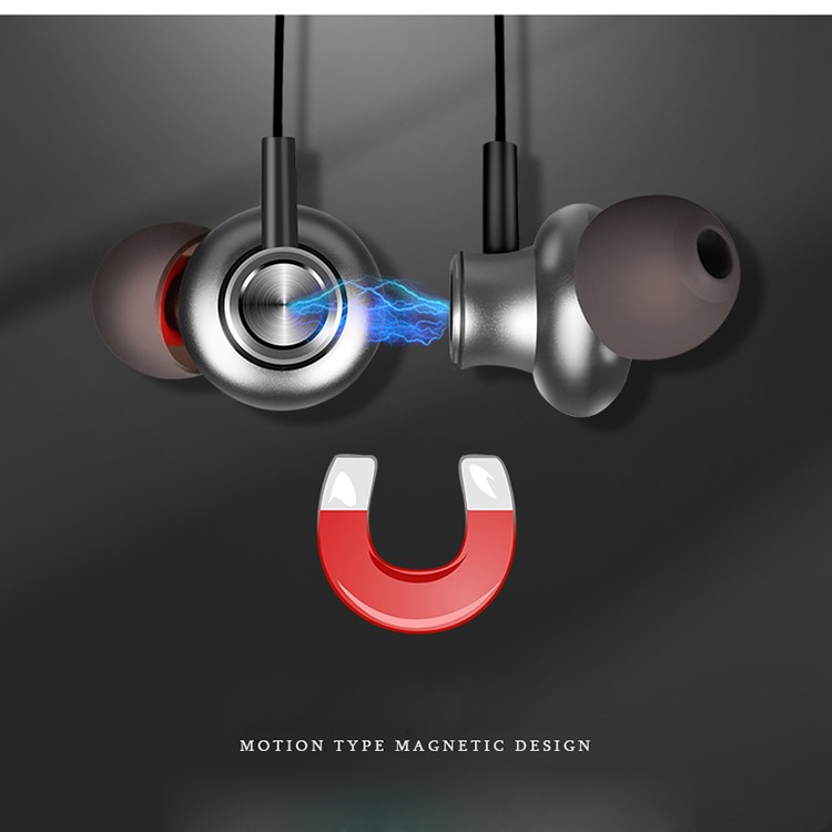 CSR8635 V4.2 Sports Stereo Wireless Magnetic Bluetooth Earphone with Microphone - Black-5