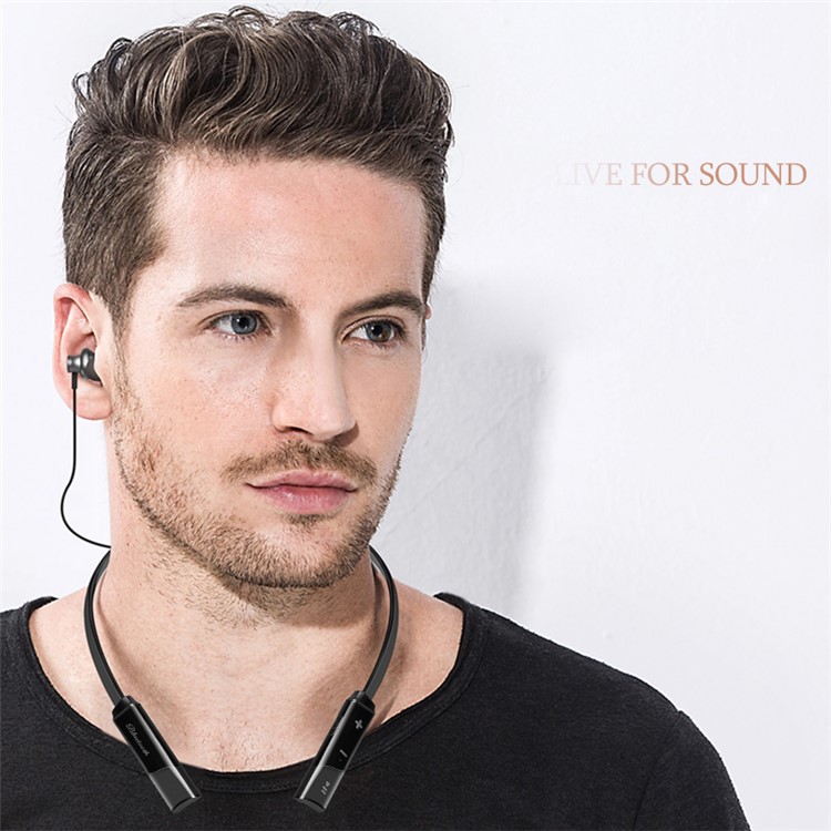 CSR8635 V4.2 Sports Stereo Wireless Magnetic Bluetooth Earphone with Microphone - Black-6