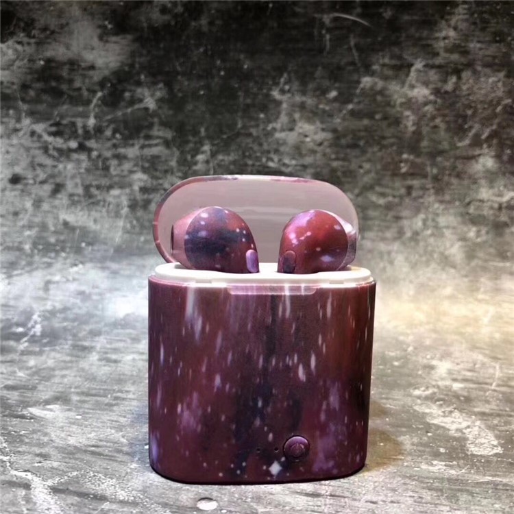 

Patterned TWS Mini Wireless Bluetooth Earphones with Charging Case Box - Purple Camouflage