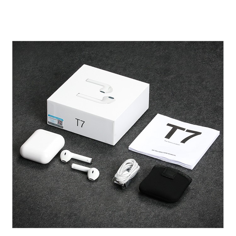 LANGSDOM T7A 1 Pair of T7A Hands-free Stereo Bluetooth Headphones with Mic for iPhone Samsung Huawei Etc. - White-18