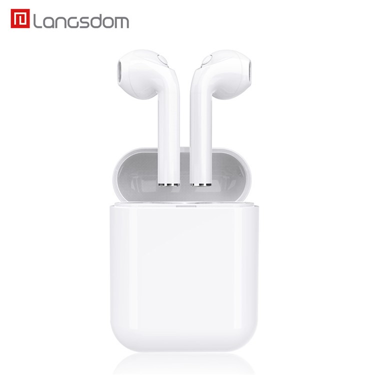 LANGSDOM T7A 1 Pair of T7A Hands-free Stereo Bluetooth Headphones with Mic for iPhone Samsung Huawei Etc. - White-2