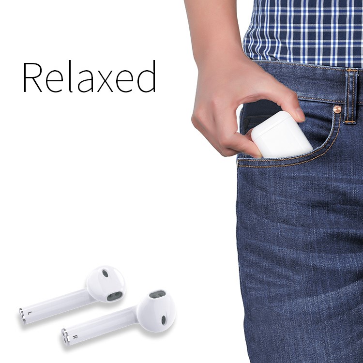 LANGSDOM T7A 1 Pair of T7A Hands-free Stereo Bluetooth Headphones with Mic for iPhone Samsung Huawei Etc. - White-7