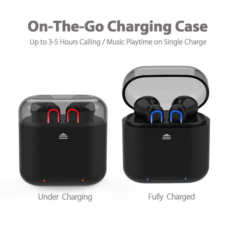 TWS True Wireless Bluetooth 4.2 Mini Sports In-ear Earphones + Charging Box - Black-5