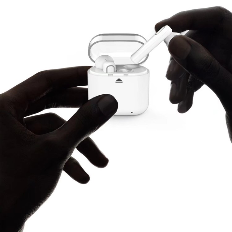True Wireless Bluetooth 5.0 Double Earphones HiFi Headset + 500mAh Charge Case - White-2