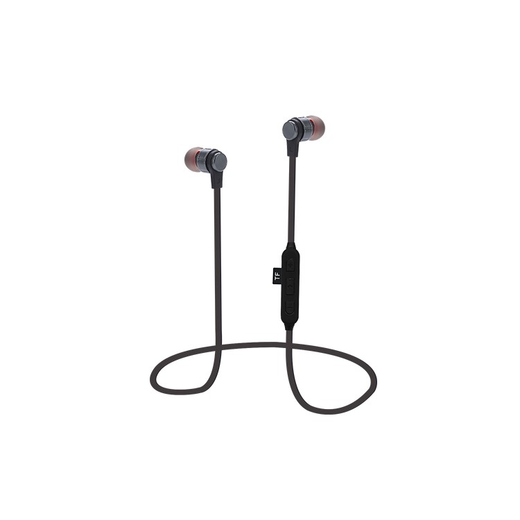 

ST-K9 In-ear Magnetic Wireless Bluetooth 4.2 Metal Earphone with Mic Support TF Card for iPhone Samsung - Black