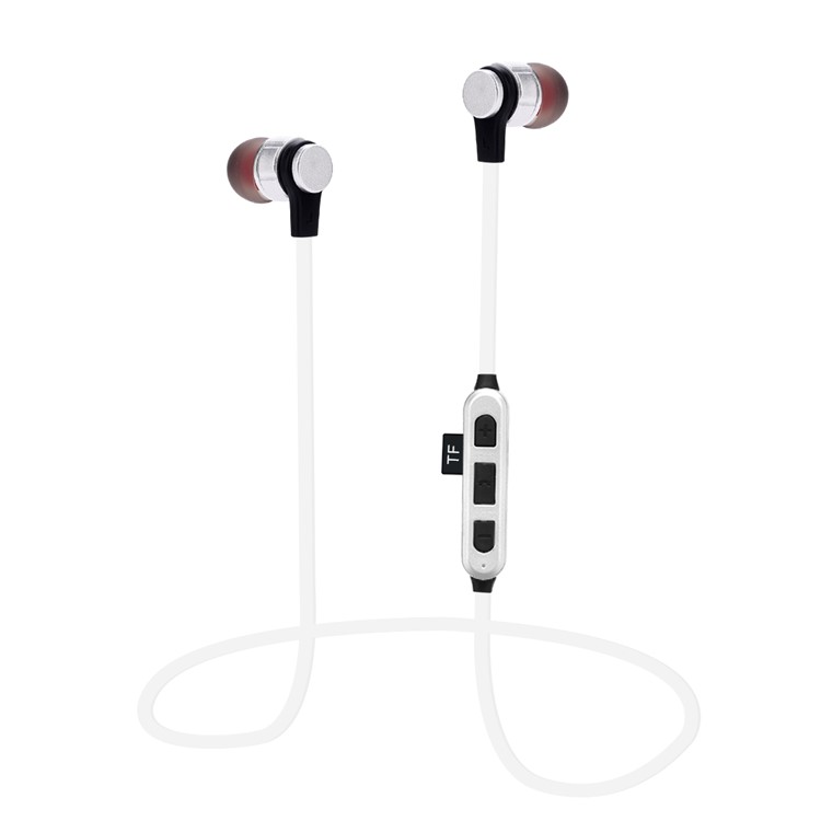 

ST-K9 Magnetic Wireless Bluetooth 4.2 In-ear Metal Headphone with Mic Support TF Card for iPhone Samsung - Silver