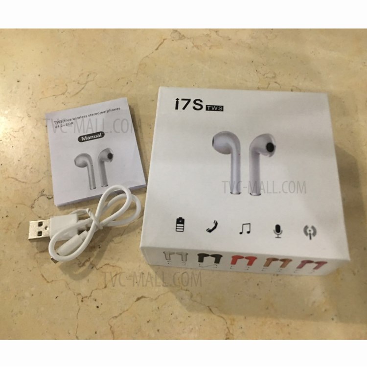 i7S TWS In-ear Wireless Bluetooth 4.2 + EDR Stereo Double Headphones with Charging Box - White-13