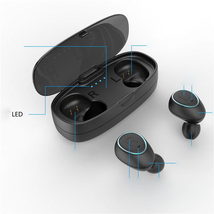 TS007 TWS In-ear Wireless Bluetooth 4.1 Double Headphones with Charging Box - Black-5