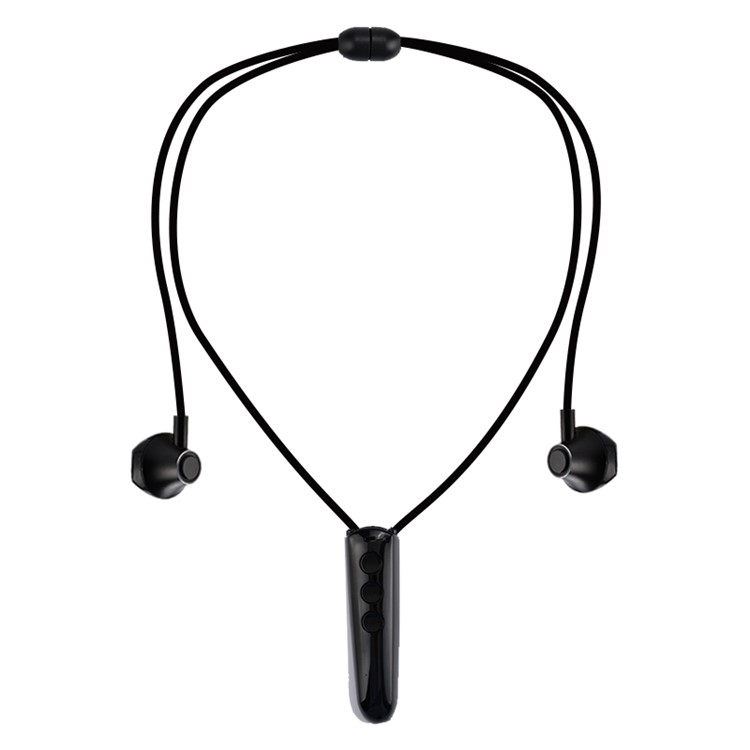 

Pendant Style Sports Wireless Bluetooth Headphones Stereo Earphones with Microphone - Black