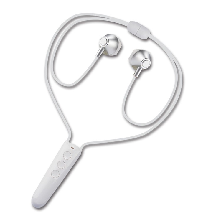 

Pendant Style Sports Wireless Bluetooth Stereo Headphones Earphones with Microphone - Silver