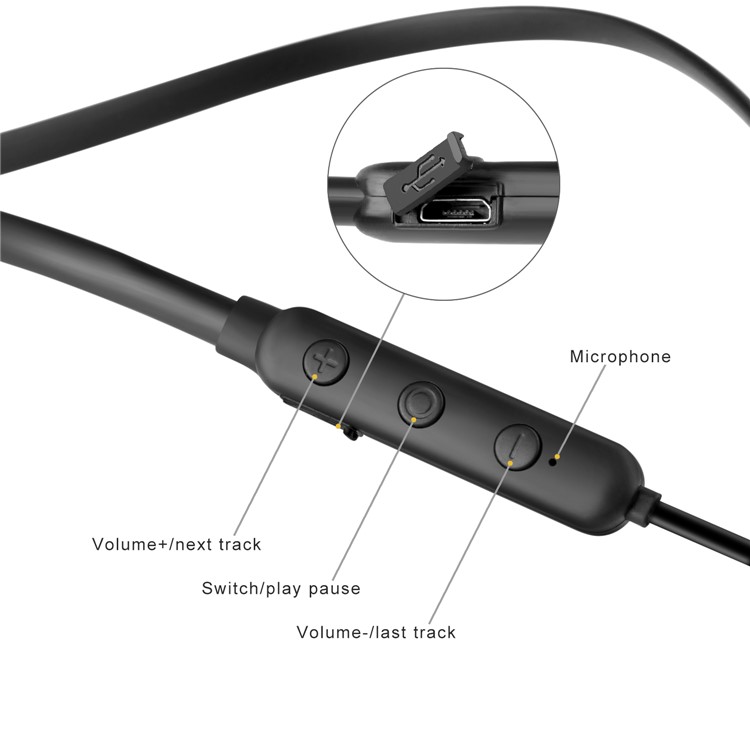 X7 Wireless Bluetooth Sport Stereo Earphone Magnetic Adsorption In-ear Headset with Mic - Black-7