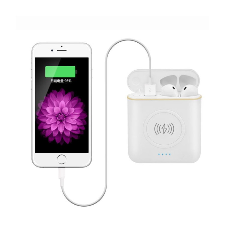 TWS Binaural Bluetooth Earphone + Wireless Charger and Power Bank 2-in-1 Charger Box-5