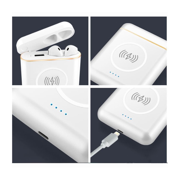 TWS Binaural Bluetooth Earphone + Wireless Charger and Power Bank 2-in-1 Charger Box-8
