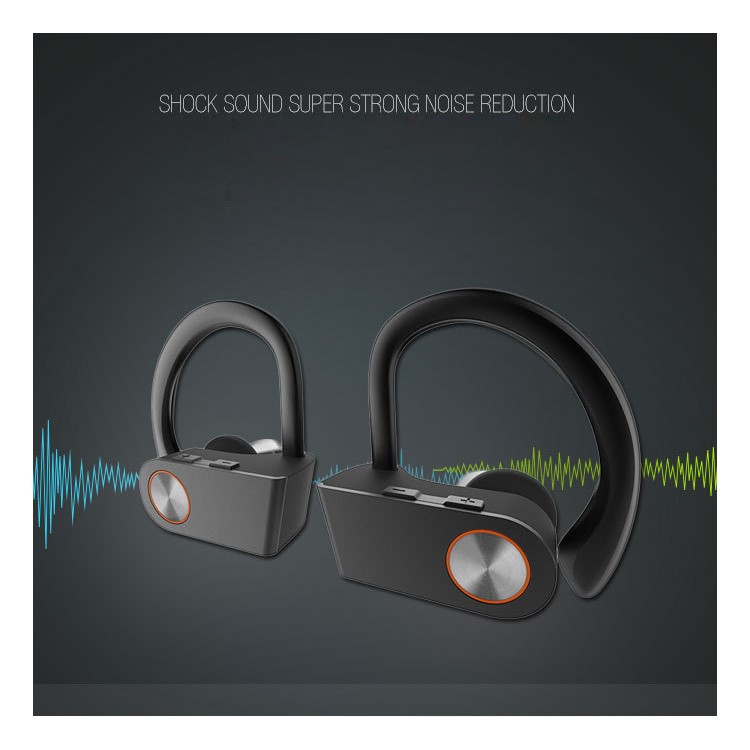 TWS Binaural Ear-hook In-ear Wireless Bluetooth 4.2 Sports Headphones - Black / Red-5
