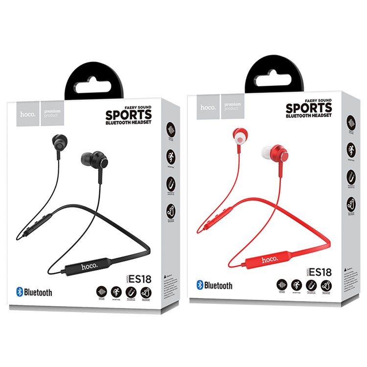HOCO ES18 Faery Sound Neck-band Wireless Bluetooth Sport Earphone In-ear Earphone - Black-10