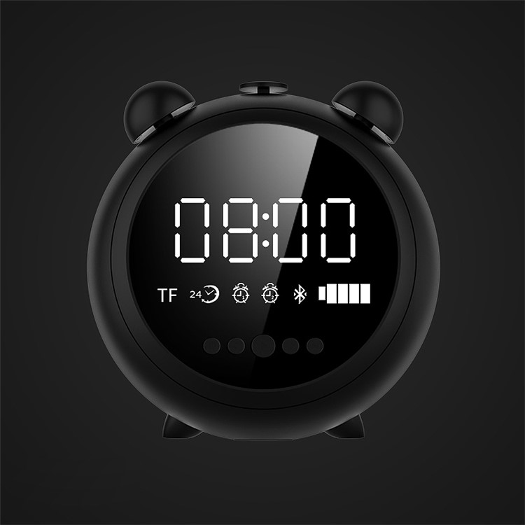 JKR-8100 AUX-in / FM / TF Card Bluetooth Alarm Clock Speaker with Microphone - Black-2