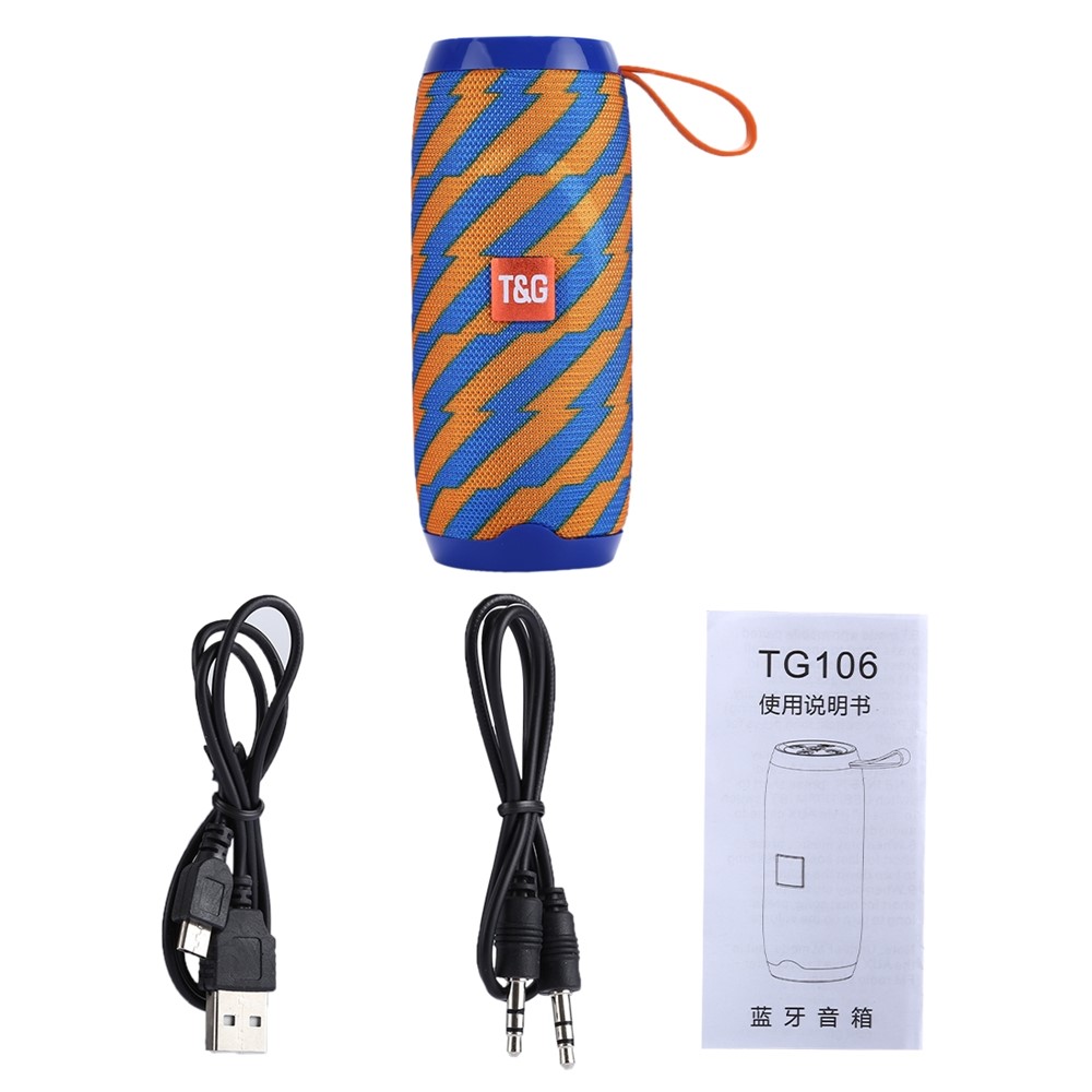 TG106 Перезаряжаемый Usb-многофункциональный Динамик Bluetooth с Mic Support TF Card FM Free - Синий/оранжевый-6