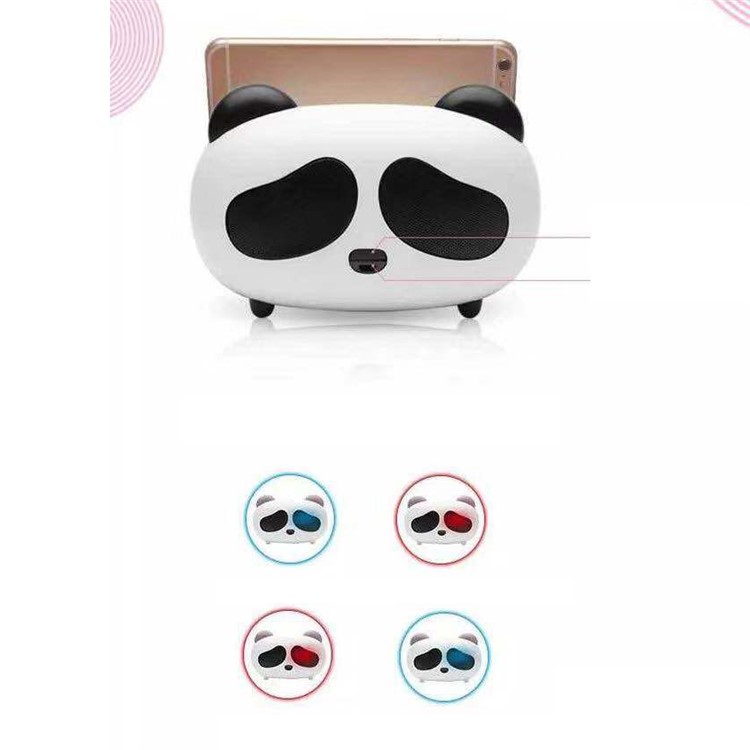 Cute Panda Induction Speaker Amplifier with Nuts Melon Seeds Snack Storage - Black-4