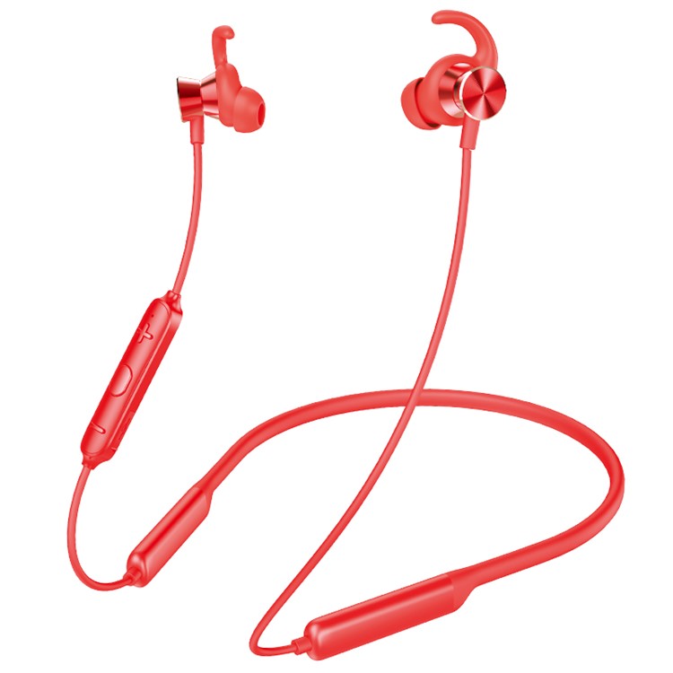 ROCK SPACE BTE-301 Fone De Ouvido Bluetooth Neckband Com Microfone Para Iphone Samsung Huawei Etc. - Vermelho-1