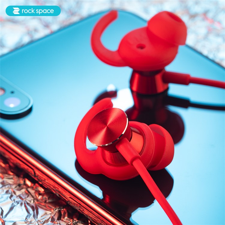 ROCK SPACE BTE-301 Fone De Ouvido Bluetooth Neckband Com Microfone Para Iphone Samsung Huawei Etc. - Vermelho-2