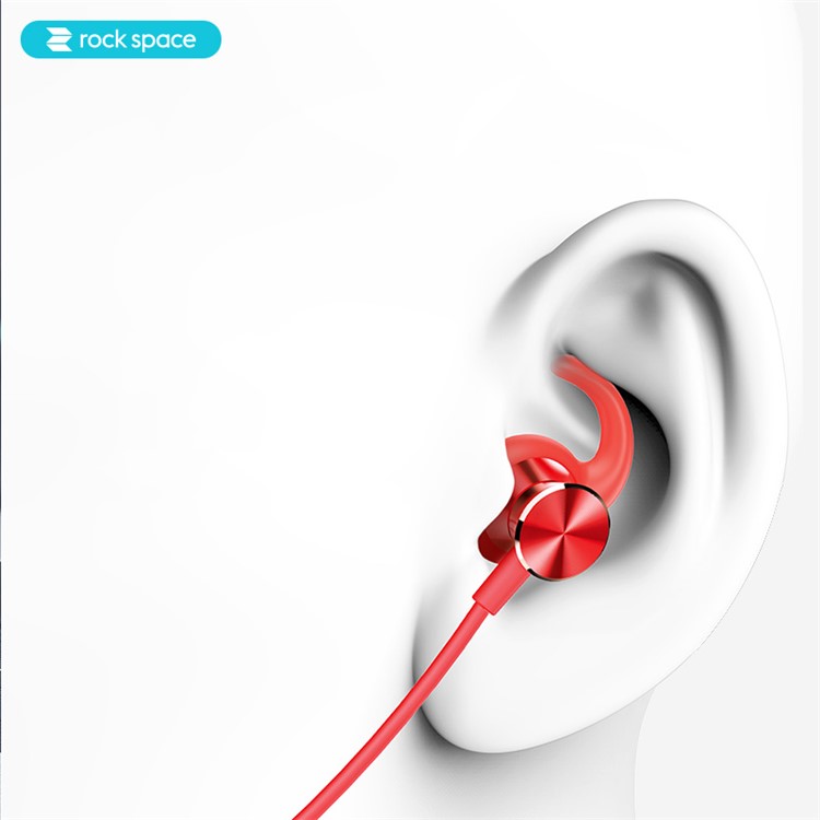 ROCK SPACE BTE-301 Fone De Ouvido Bluetooth Neckband Com Microfone Para Iphone Samsung Huawei Etc. - Vermelho-3