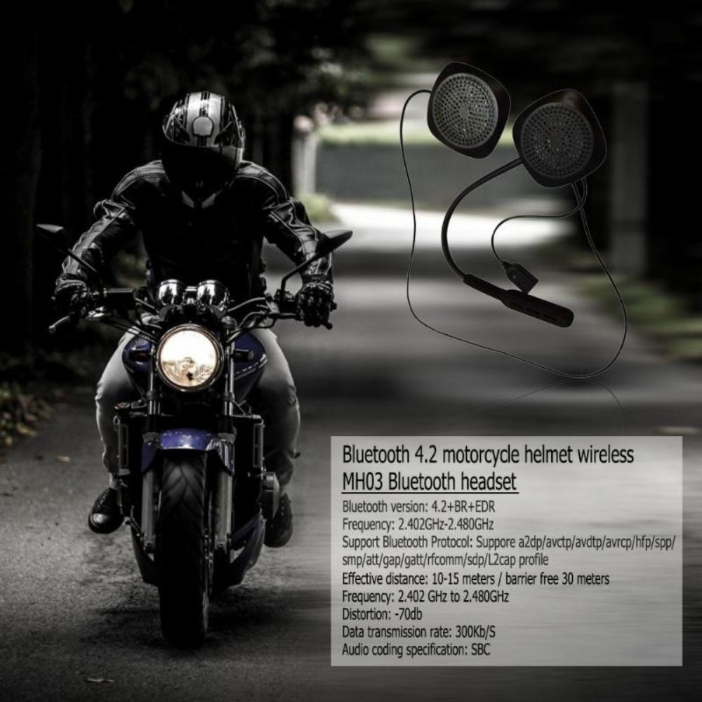 Motorcycle Motorbike Helmet Bluetooth Headset Wireless Headphone with Mic-2