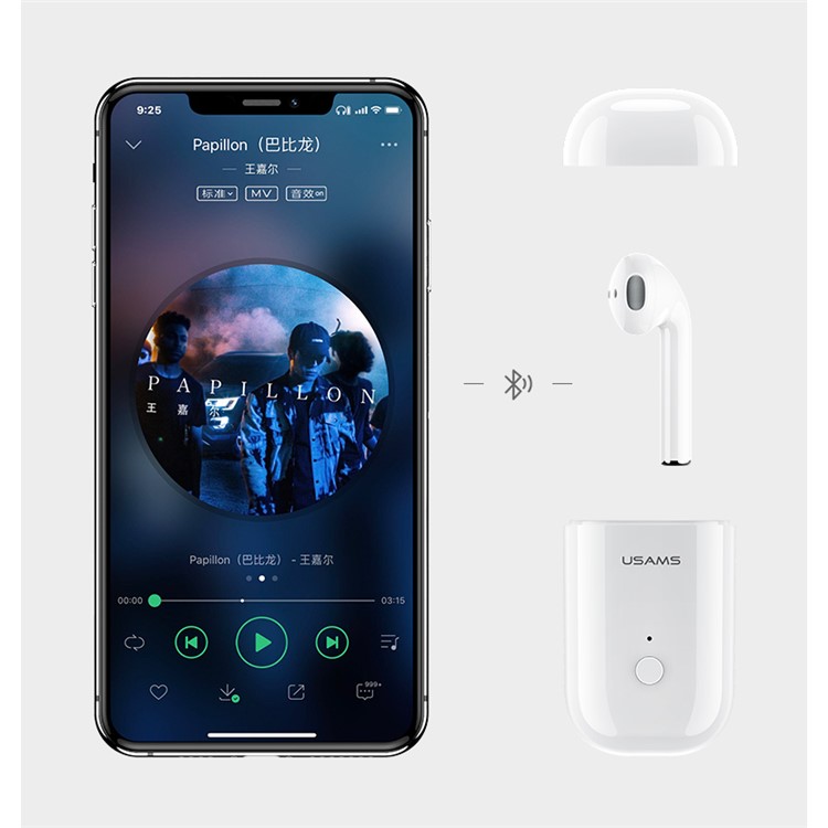 USAMS US-LB001 Single In-ear Wireless Bluetooth 5.0 Earphone with Charging Box-13