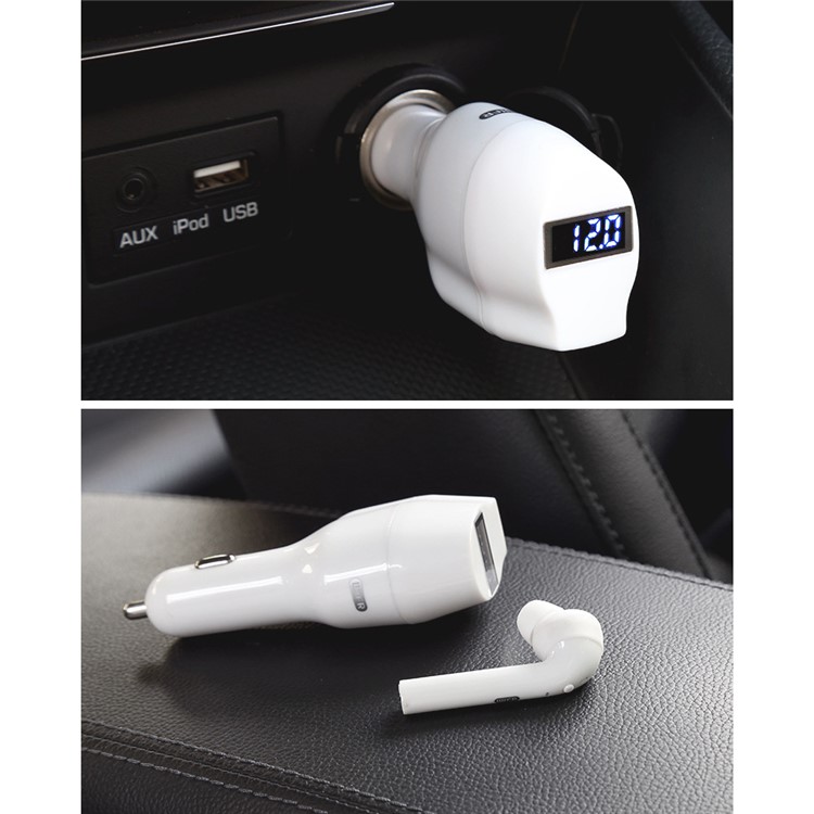 Wholesale JEDX WIFR Wireless Bluetooth Earphone Car Charger with USB Port 2.4A from China TVC
